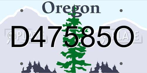 D47585O Oregon License Plate