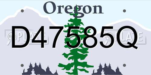 D47585Q Oregon License Plate