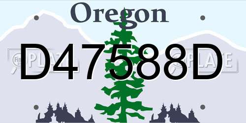 D47588D Oregon License Plate