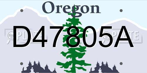 D47805A Oregon License Plate
