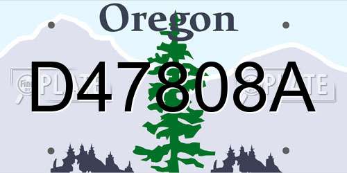 D47808A Oregon License Plate