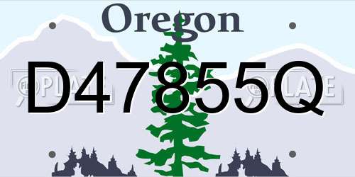 D47855Q Oregon License Plate