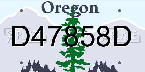 D47858D Oregon License Plate