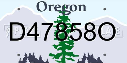 D47858O Oregon License Plate