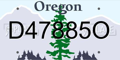 D47885O Oregon License Plate