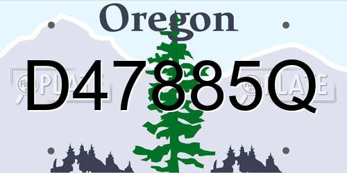 D47885Q Oregon License Plate