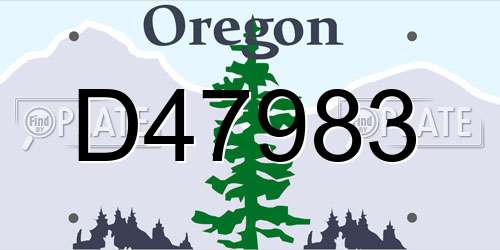 D47983 Oregon License Plate