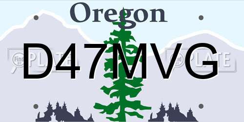 D47MVG Oregon License Plate
