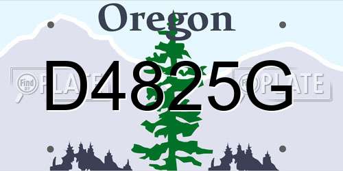 D4825G Oregon License Plate