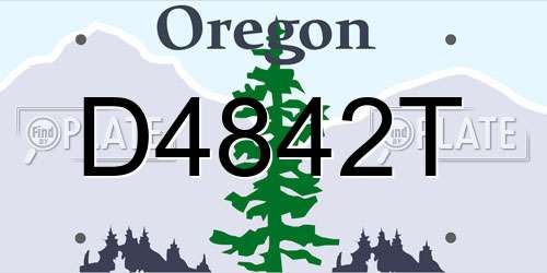 D4842T Oregon License Plate