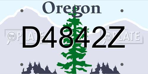 D4842Z Oregon License Plate