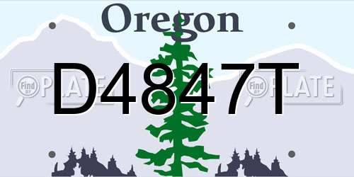 D4847T Oregon License Plate