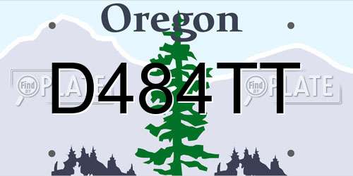 D484TT Oregon License Plate