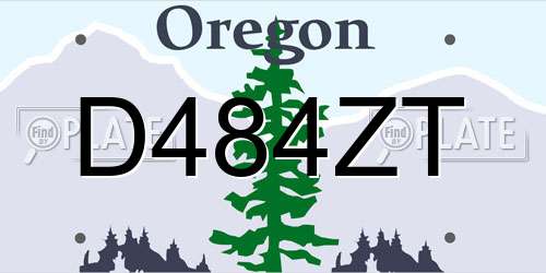 D484ZT Oregon License Plate