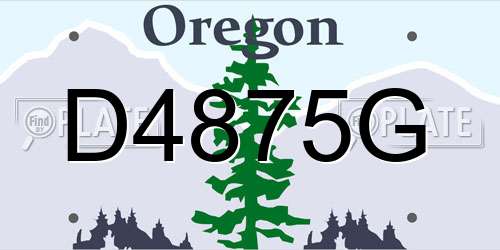 D4875G Oregon License Plate