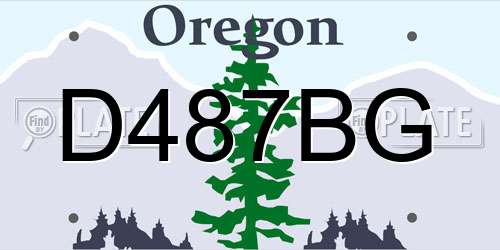 D487BG Oregon License Plate