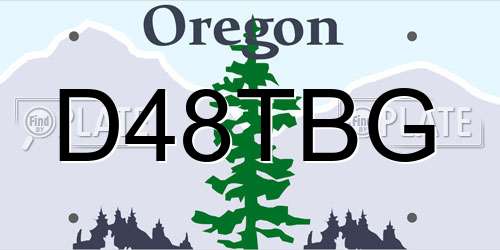 D48TBG Oregon License Plate