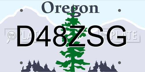 D48ZSG Oregon License Plate