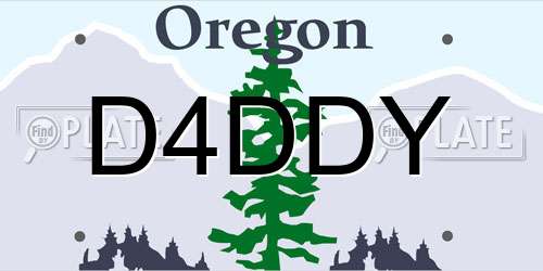 D4DDY Oregon License Plate