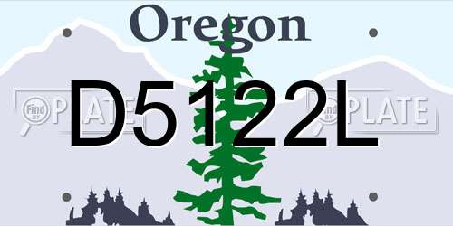 D5122L Oregon License Plate