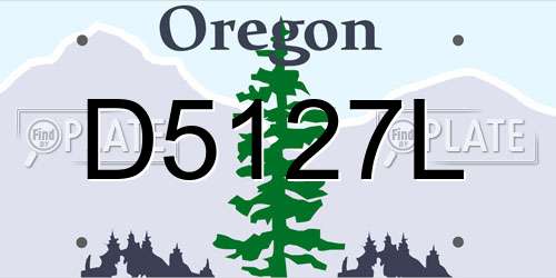D5127L Oregon License Plate