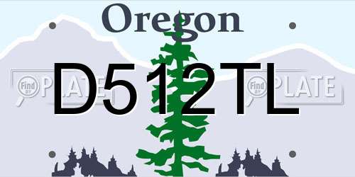 D512TL Oregon License Plate