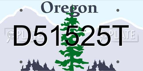 D51525T Oregon License Plate