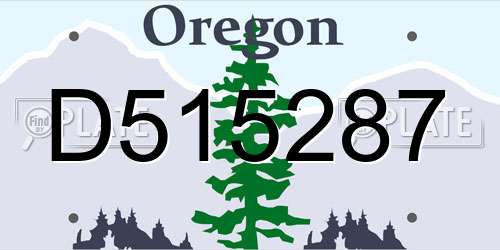 D515287 Oregon License Plate