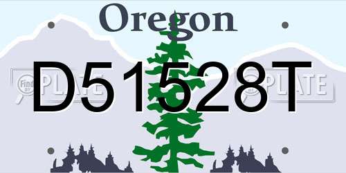 D51528T Oregon License Plate