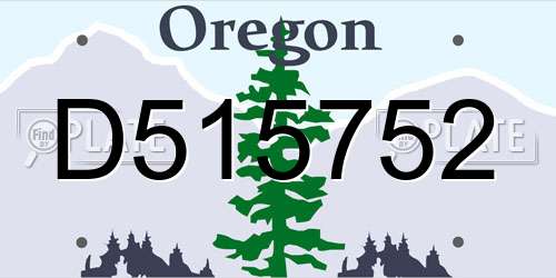 D515752 Oregon License Plate