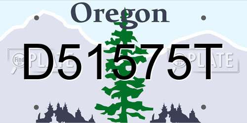 D51575T Oregon License Plate