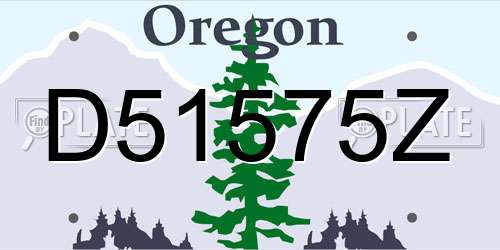 D51575Z Oregon License Plate