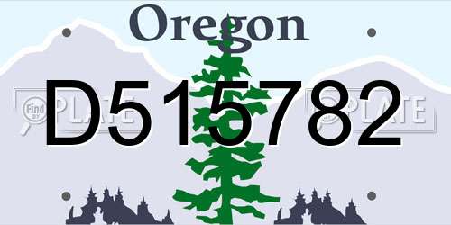 D515782 Oregon License Plate
