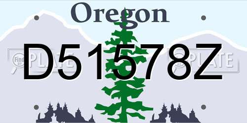 D51578Z Oregon License Plate
