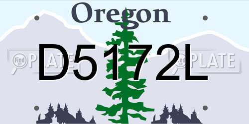 D5172L Oregon License Plate