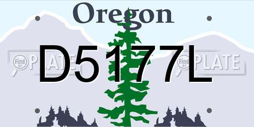 D5177L Oregon License Plate