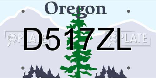 D517ZL Oregon License Plate
