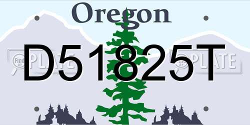 D51825T Oregon License Plate