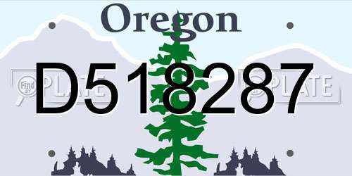D518287 Oregon License Plate