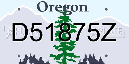 D51875Z Oregon License Plate