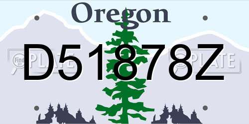 D51878Z Oregon License Plate
