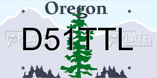 D51TTL Oregon License Plate