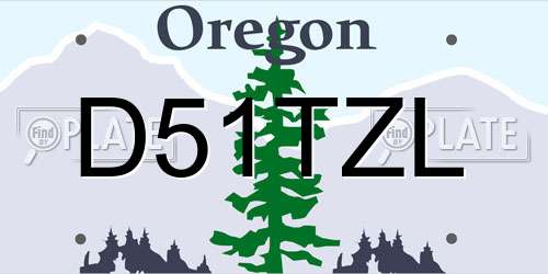 D51TZL Oregon License Plate