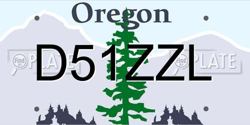 D51ZZL Oregon License Plate
