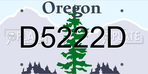 D5222D Oregon License Plate