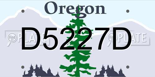 D5227D Oregon License Plate