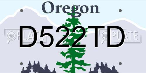 D522TD Oregon License Plate