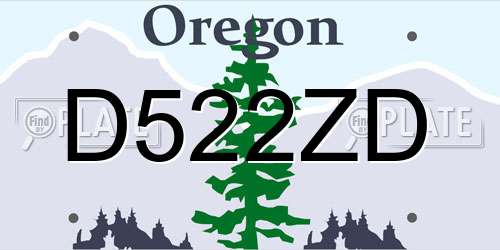 D522ZD Oregon License Plate