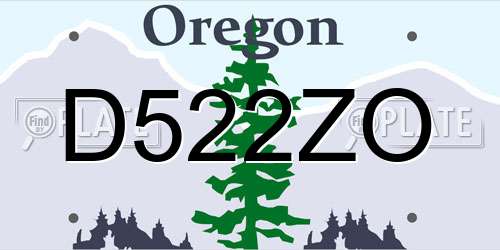 D522ZO Oregon License Plate