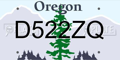 D522ZQ Oregon License Plate